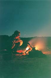 campfire on the San Jacinto